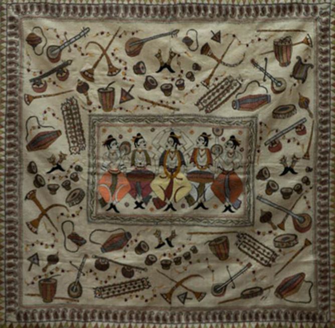 Musicians in Kantha Embroidery by She Kantha Thumbnail
