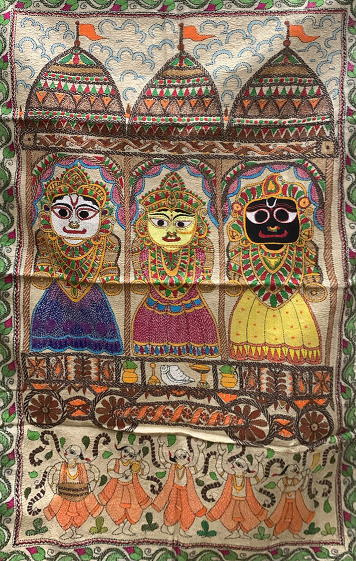 Jagannath Rath Yatra in Kantha Embroidery by She Kantha Thumbnail