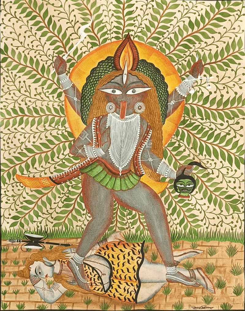 Buy Maa Durga in Kalighat by Uttam Chitrakar