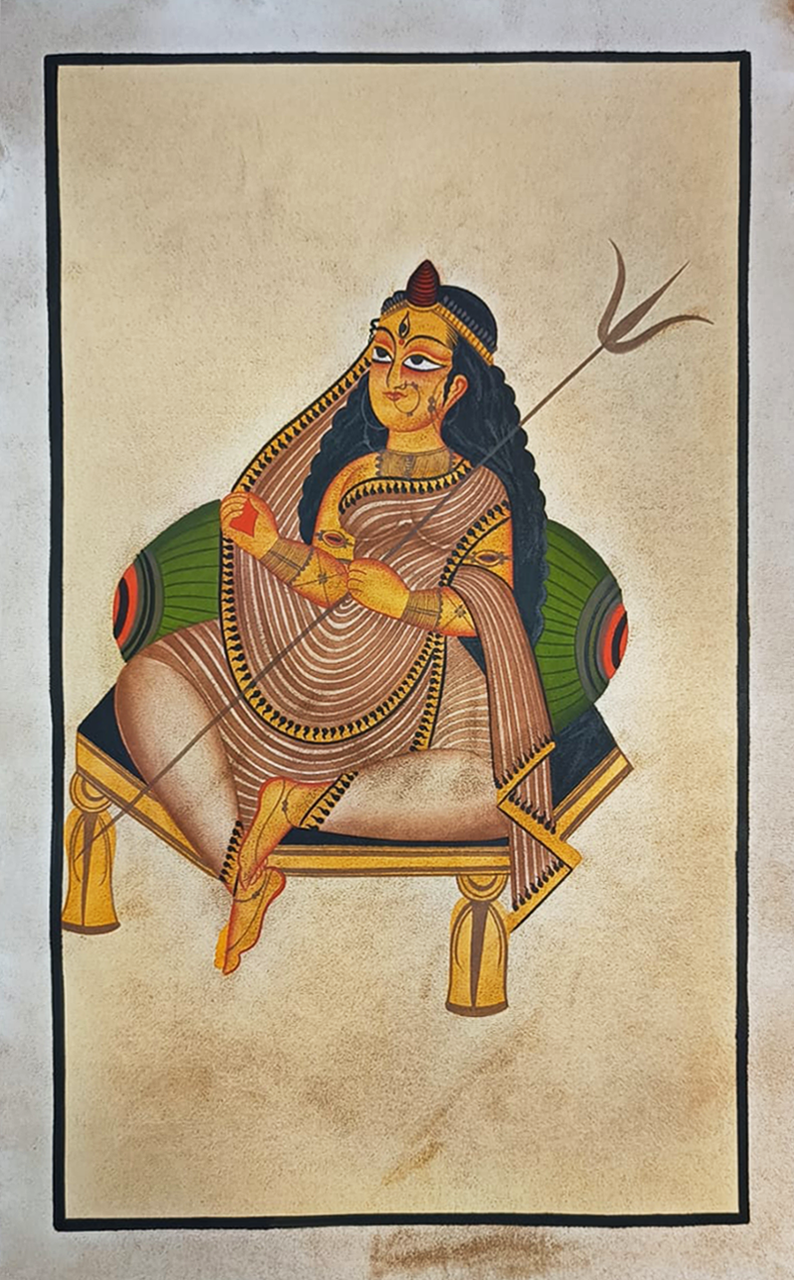 Order Online Durga with Trishul: Kalighat by Uttam Chitrakar