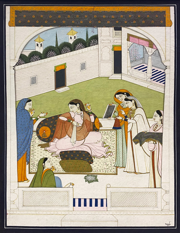 Radha Rani with the Gopis in Kangra by Poonam Katoch Thumbnail