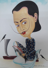 Buy  Salvador Dalí in Kalighat Painting by Bhaskar Chitrakar
