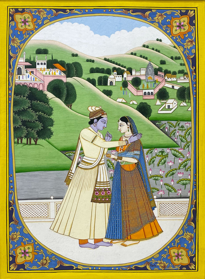 Radha Krishna in Ashwin Mas: Kangra by Poonam Katoch Thumbnail