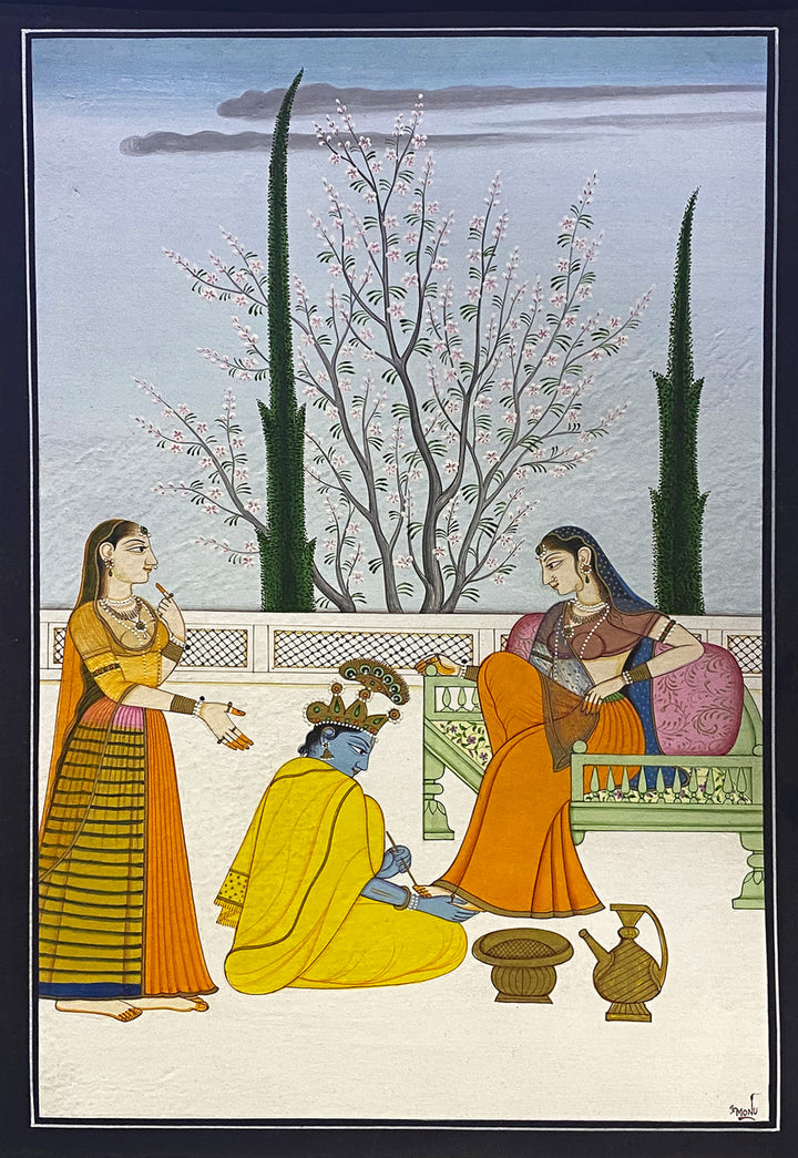 Radha Krishna from The Geeta Govind Series: Kangra by Poonam Katoch Thumbnail