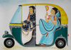 Buy Babu Biwi in an Auto Rickshaw: Kalighat by Bhaskar Chitrakar