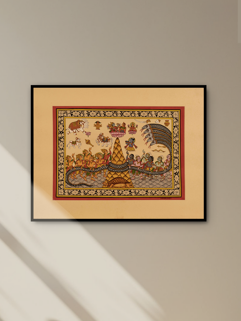 buy Depiction of Sheshnaag along with deities in Phad by Kalyan Joshi