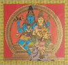 Buy Shiva and Parvati Family Portrait in Kalamkari by Harinath N