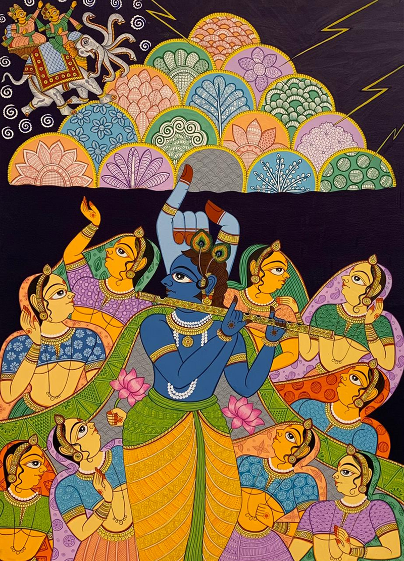 Buy Goverdhanleela: Phad Painting by Kalyan Joshi