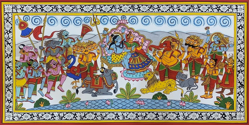 buy Shiv Parvati, Phad Painting by Kalyan Joshi