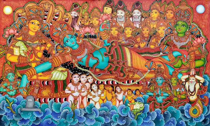 The Ananthashayanam: A Kerala Mural Marvel by Adarsh