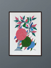 Surreal Symphony: Harmony in Flight Gond Painting by Kailash Pradhan For Sale 