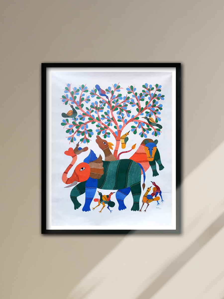 Forest Whispers: Gond Art Encounters For Sale