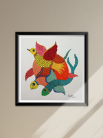 Wings and Waves: Gond Art Odes by Kailash Pradhan For Sale