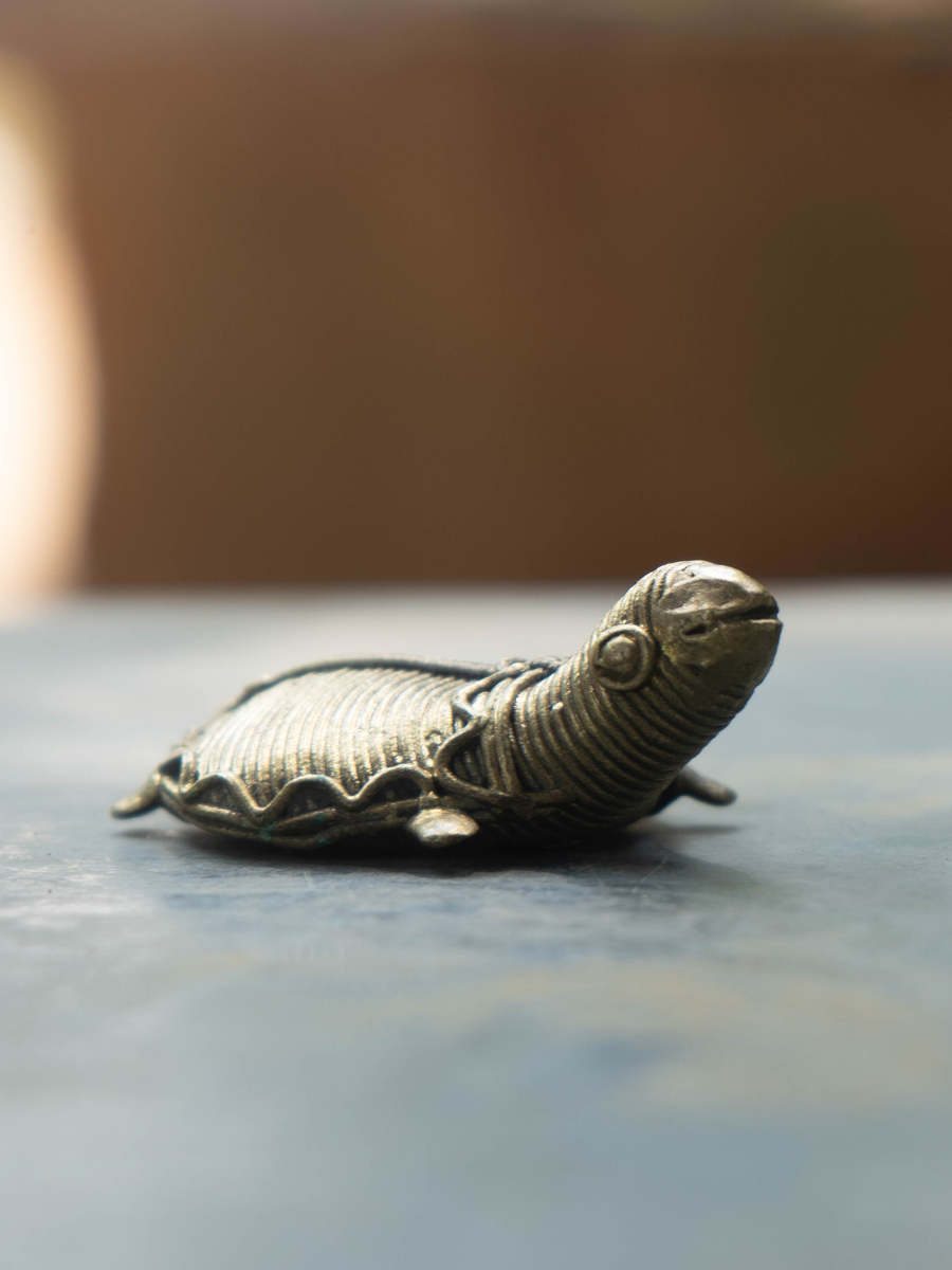 A Tortoise: A Dhokra Handicraft Marvel by Kunal Rana for sale