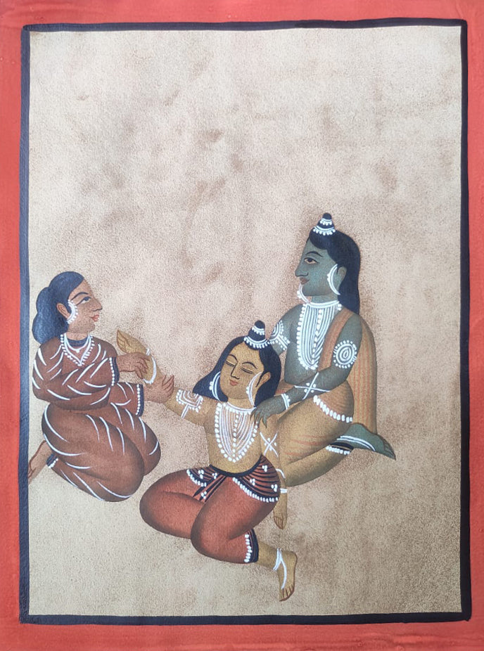 Kaleidoscope of Devotion: Divine Expressions Unveiled, Kalighat style by Hasir Chitrakar Thumbnail