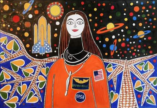 Kalpana Chawla in Madhubani by Izhar Ansari Thumbnail
