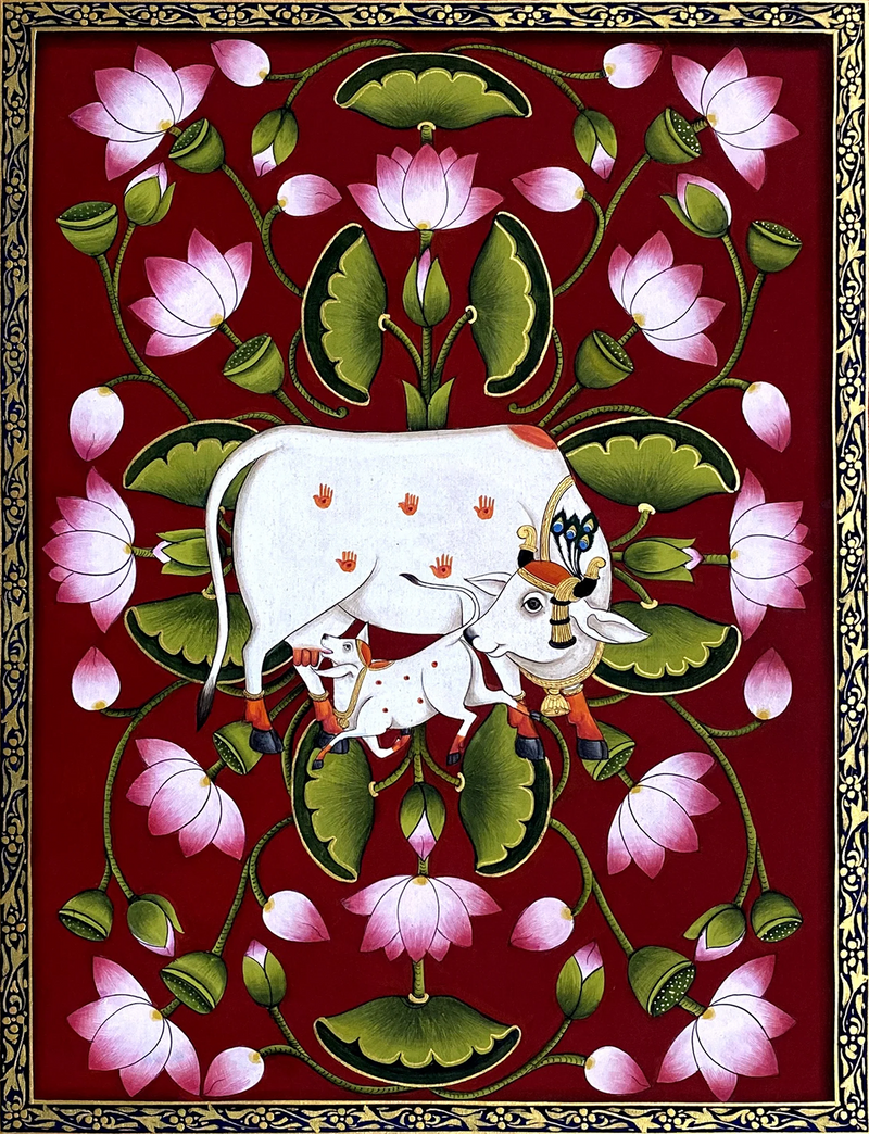 Buy Kamadhenu Kalam Talai Pichwai Painting by Dinesh Soni