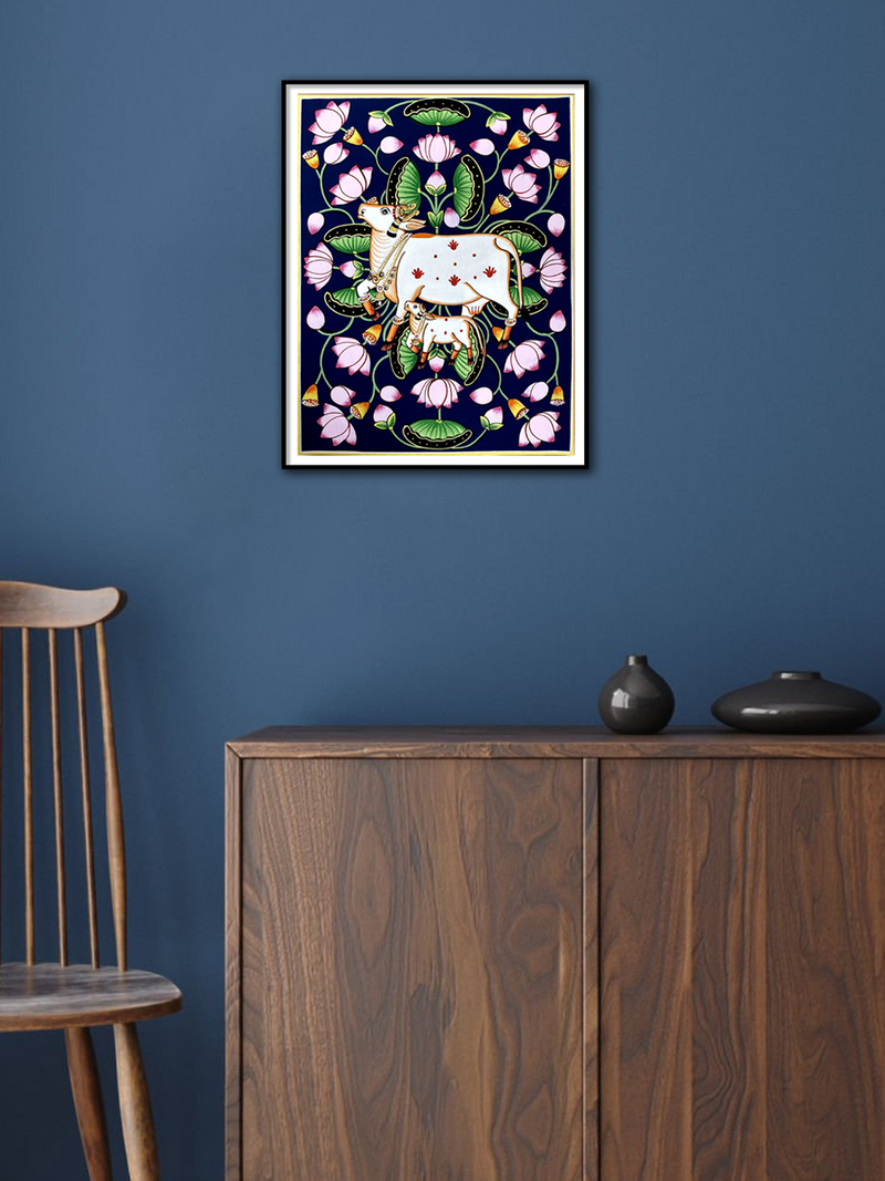 Kamadhenu Kalam Talai Pichwai Painting by Dinesh Soni for sale