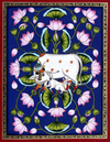 Buy Kamadhenu with Kalam Talai in Pichwai Painting by Dinesh Soni