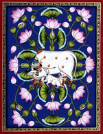 Buy Kamadhenu with Kalam Talai in Pichwai Painting by Dinesh Soni