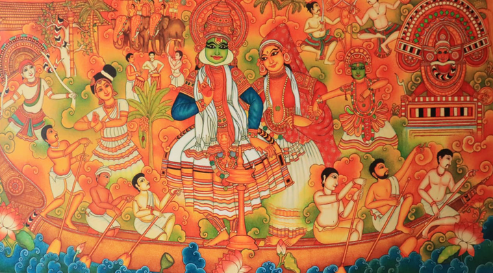 Kathakali In Kerala Mural By Jijulal Thumbnail