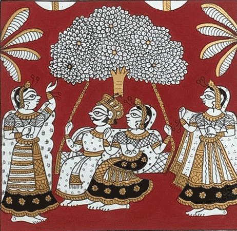 King and Queen sitting on a swing in Phad by Kalyan Joshi Thumbnail