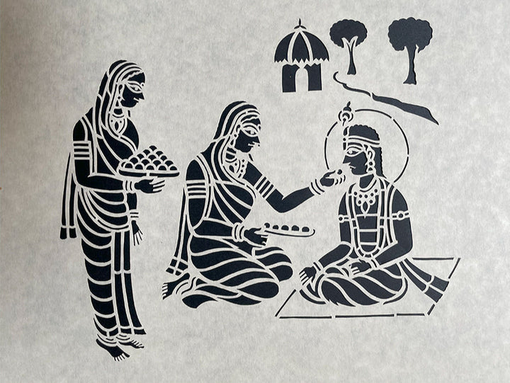 Krishna & Yashoda, Sanjhi Artwork By Ashutosh Verma Thumbnail
