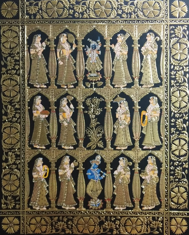 Krishna Bhav Mandala: Tanjore Painting by Sanjay Tandekar Thumbnail