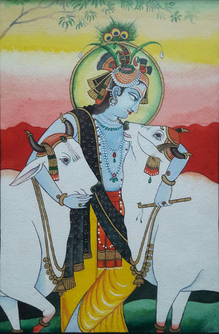 Krishna Gopal, Tanjore Painting by Sanjay Tandekar Thumbnail