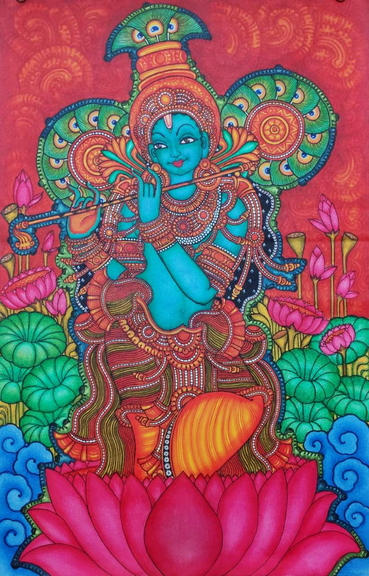 Krishna Kerala Mural Painting by Adarsh Thumbnail