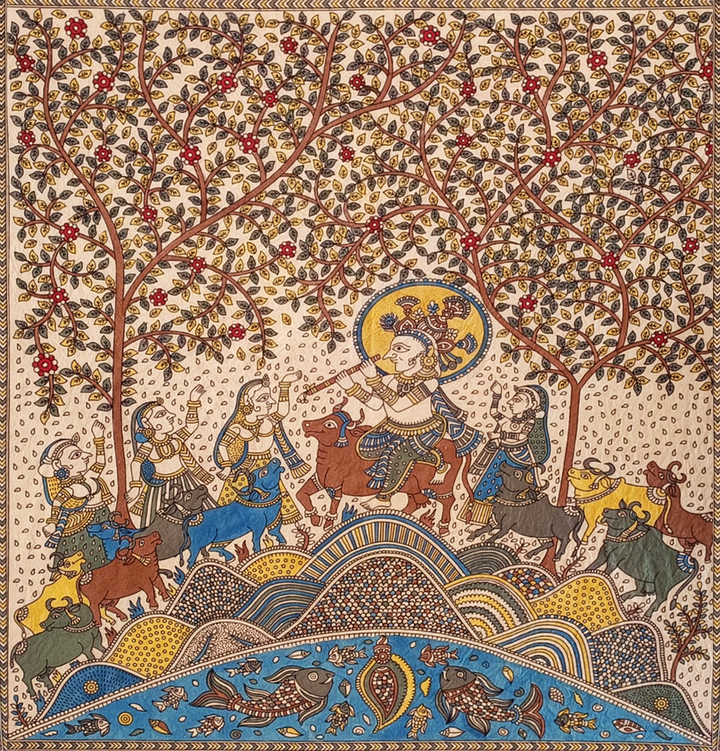 Krishna Leela Mata Ni Pachedi By Dilip Chitara For Home Decor Thumbnail