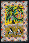 Krishna-Radha & Gopinis, Madhubani art by Ambika devi