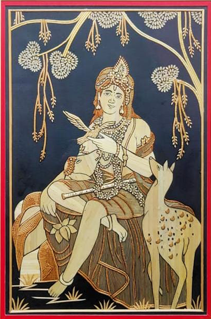 Krishna in Sikki Grass work by Suraj Kumar Sahu Thumbnail
