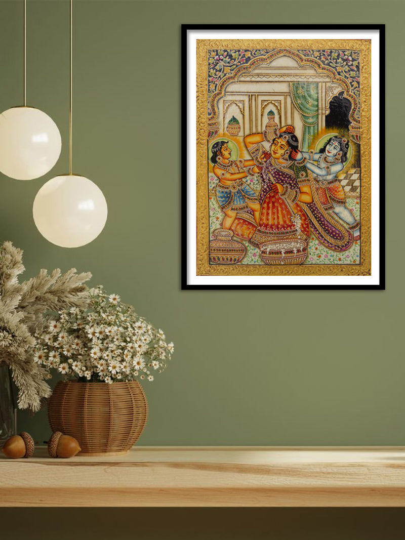 Krishna in Usta Miniature by Pankaj Kumar