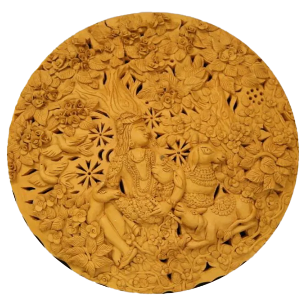 Krishna's Eternal Bliss: Terracotta art by Dolon Kundu Thumbnail