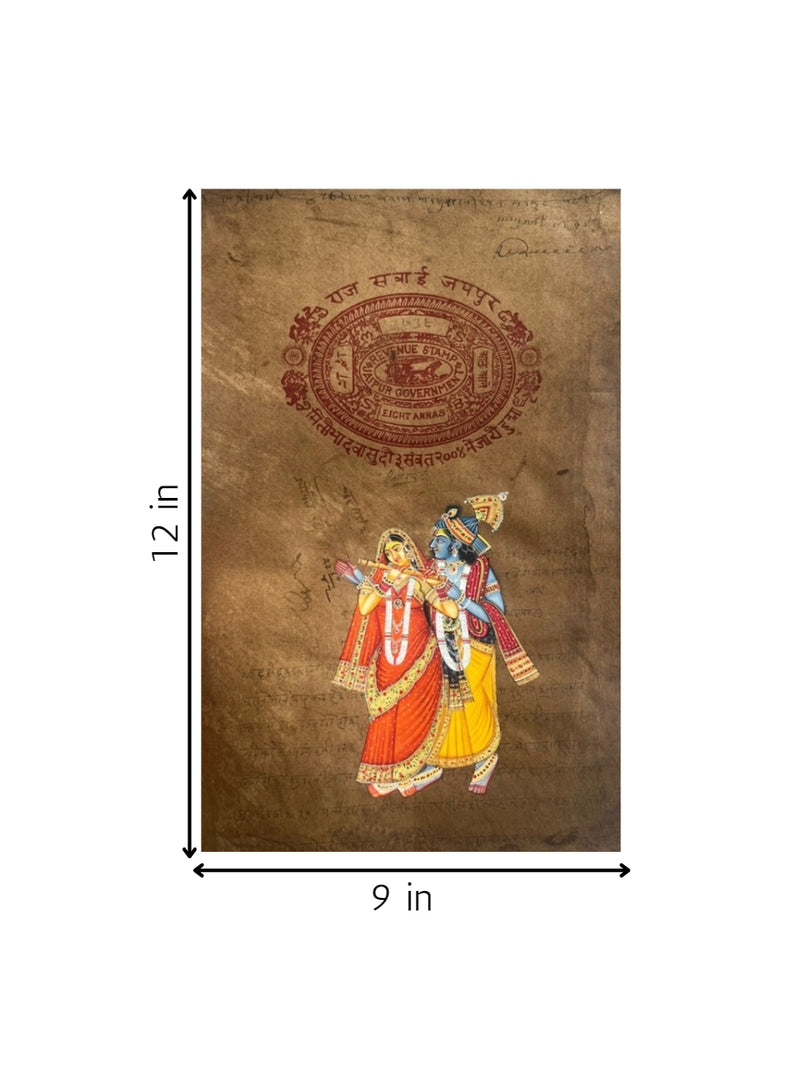 Krishna’s eternal yearning for Radha In Mughal Miniature for sale
