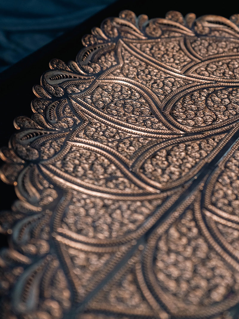Peepal Leaf in Silver Filigree