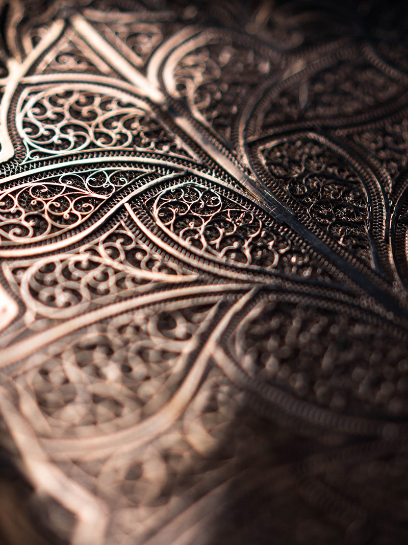 Peepal Leaf in Silver Filigree