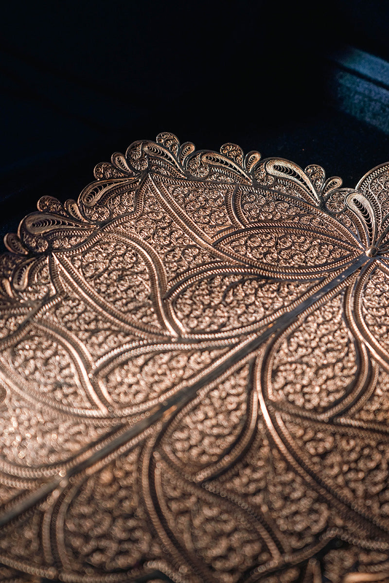 Peepal Leaf in Silver Filigree