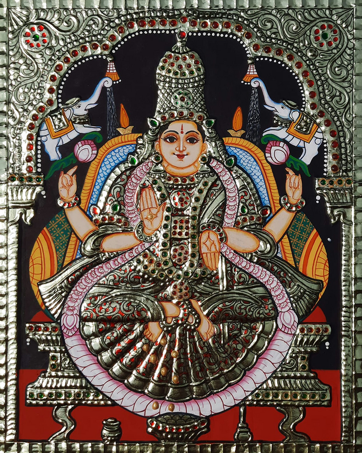 Lakshmi: Tanjore Painting by Sanjay Tandekar Thumbnail