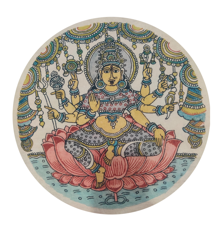 Lakshmi The goddess of Fortune In Kalamkari By Harinath N Thumbnail