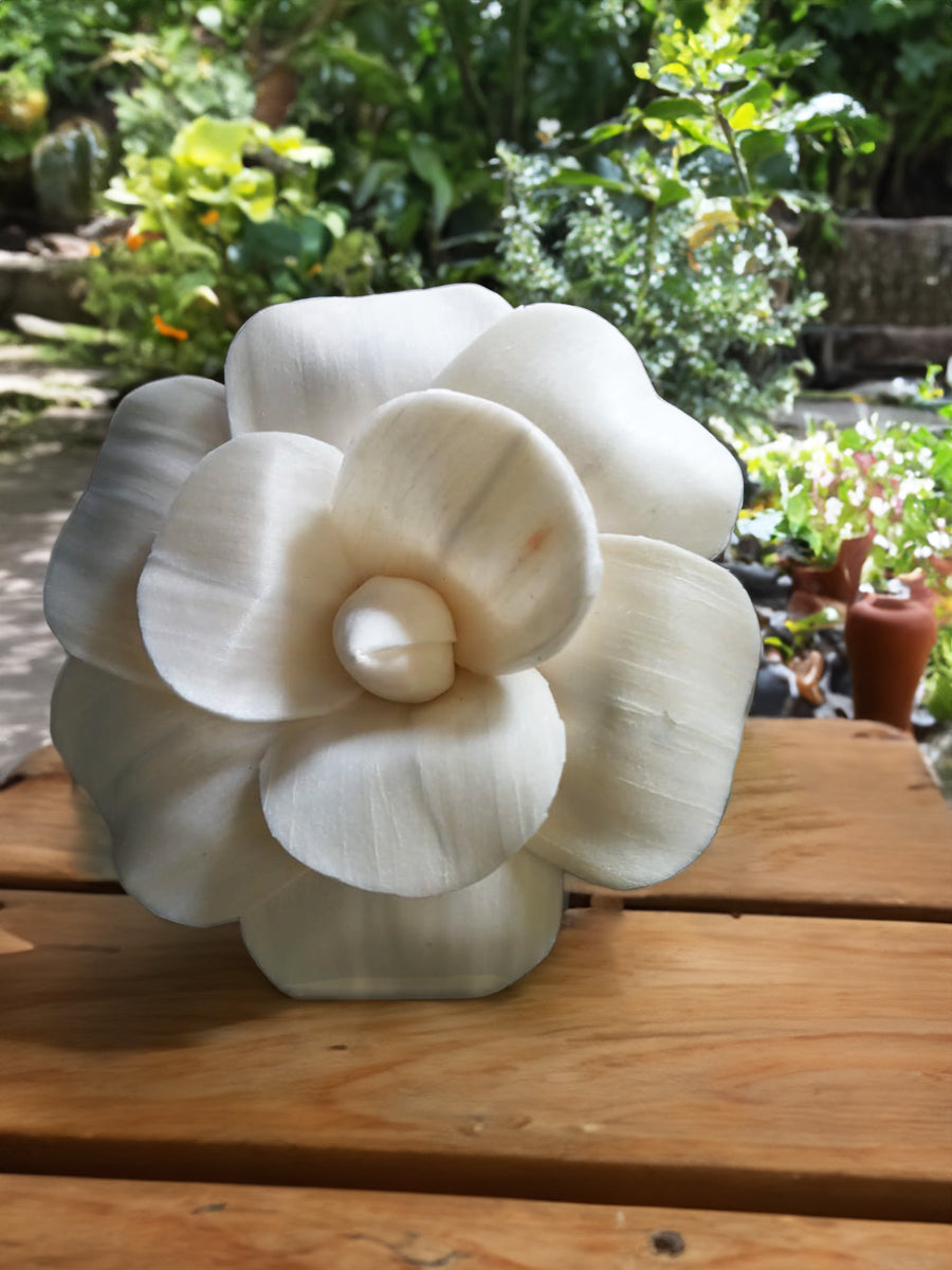 Buy Layers of Serenity: A Shola pith carving of Blossom Sholapith by Arup Malakar