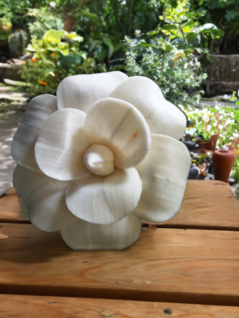 Buy Layers of Serenity: A Shola pith carving of Blossom Sholapith by Arup Malakar