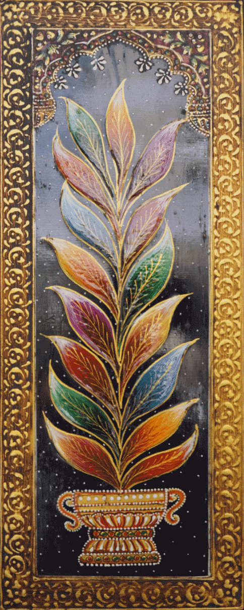 Leaves in Usta Miniature by Pankaj Kumar Thumbnail