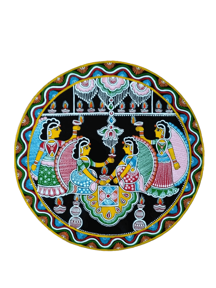 Liberation and brilliance: Dipawali scene in Tikuli round art by Ashok Kumar Thumbnail