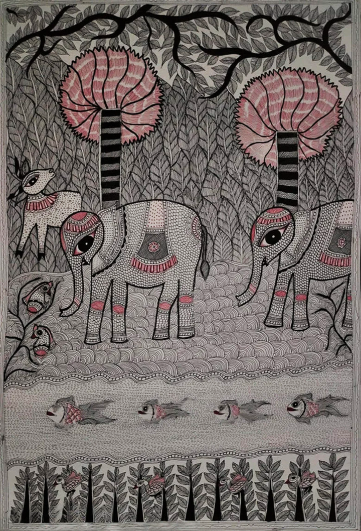 Lines of Life: Vibhuti Nath Tapestry of Madhubani Thumbnail