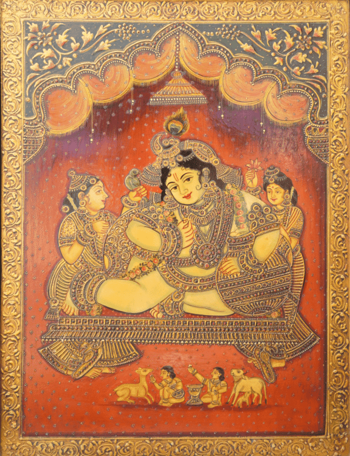 Little Krishna in Usta Miniature by Pankaj Kumar Thumbnail
