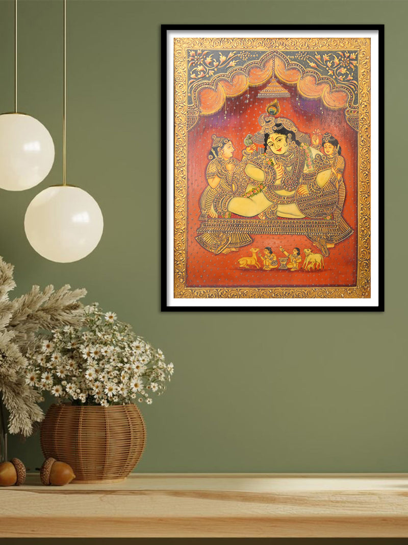 Little Krishna in Usta Miniature by Pankaj Kumar