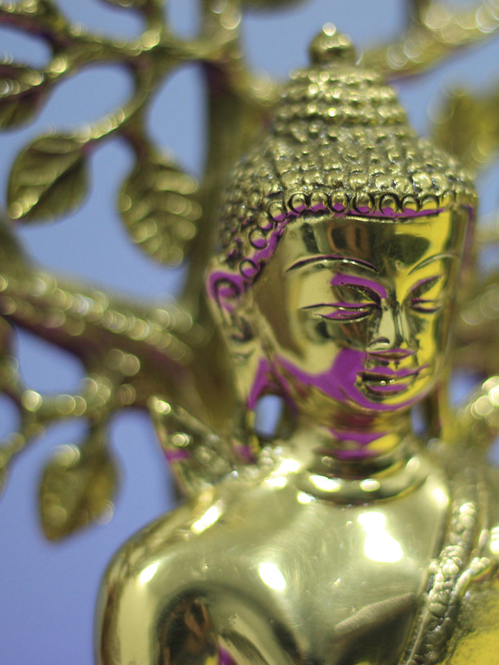 Lord Buddha under Mahabodhi tree in Brass work by Chanchal Chakraborty Thumbnail