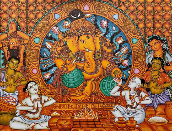 Lord Ganesha In Kerala mural by Adarsh Thumbnail